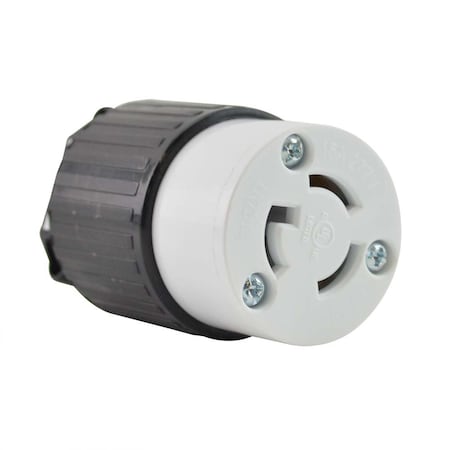 Superior Electric Locking Receptacle, L7-15C, 15 A, 277V AC, 3 Pole, Screw Terminals, Black, White YGA031F